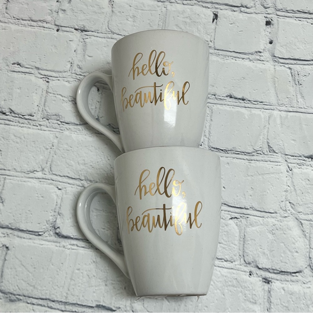 “Hello, Beautiful” Mugs SET of 2 (New with Tags)
